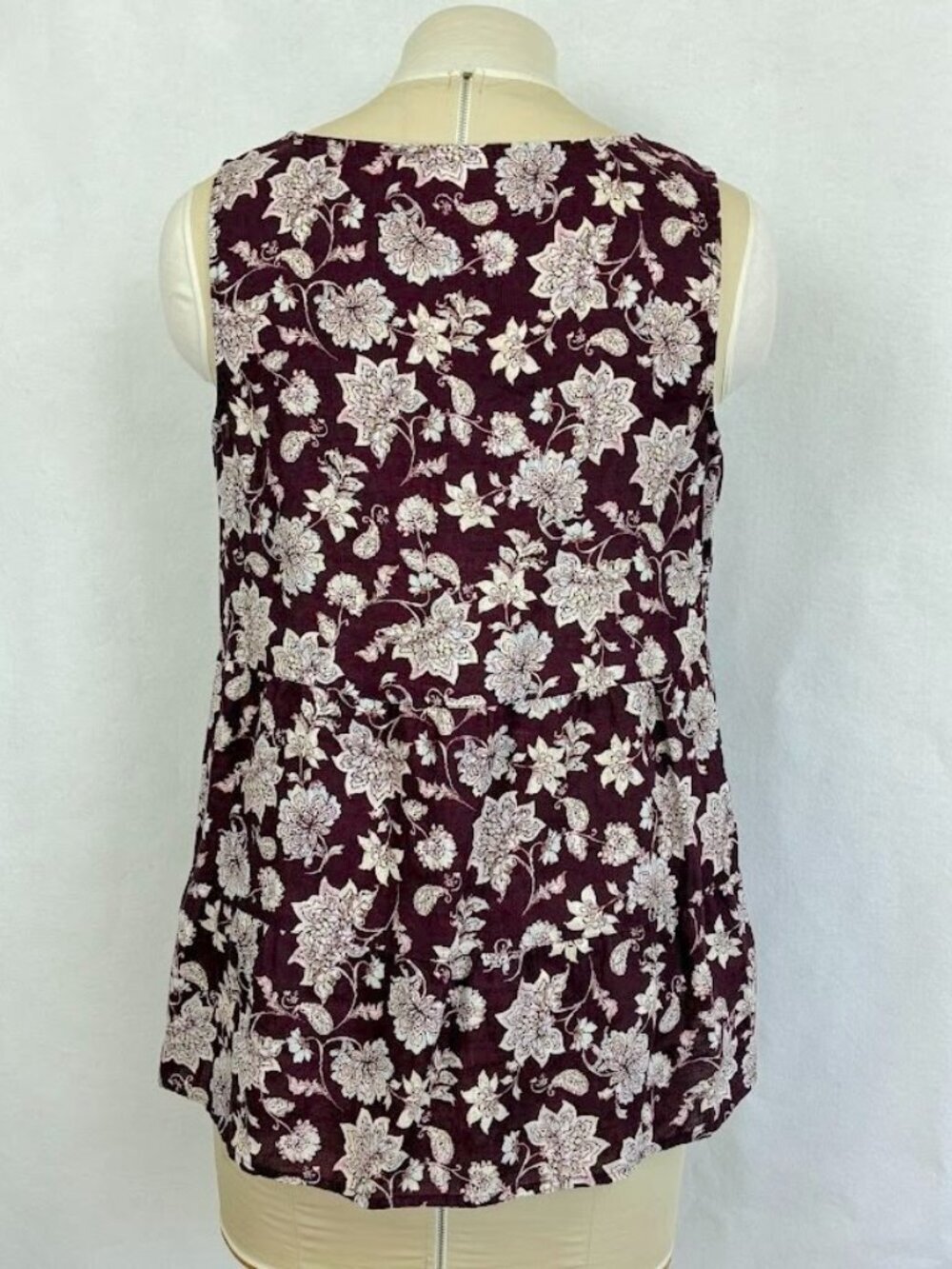 J. Jill Linen Tank Top Floral Babydoll Summer Y2K Beachy Boho Oversized Preppy M - Picture 6 of 9